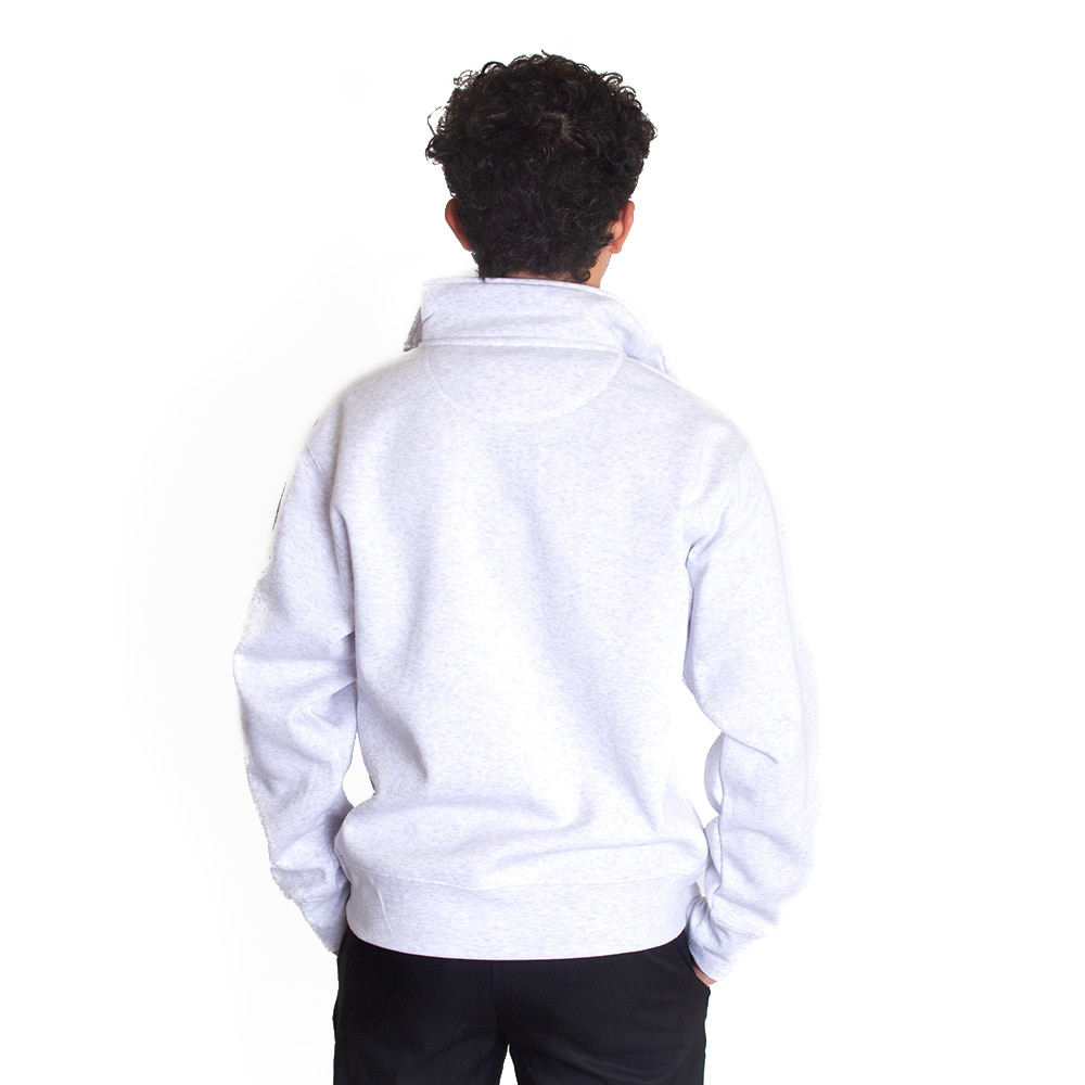 Arched Oregon, Zoozatz, Grey, Pullover, Polyester Blend, Men, Unisex, Cotton Fleece, Faux Suede Applique, 1/4-Zip, Sweatshirt, 741745